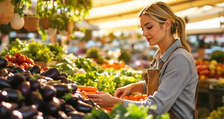 Bunte Auswahl frischer Lebensmittel zur Krankheitsprävention auf einem Holztisch
