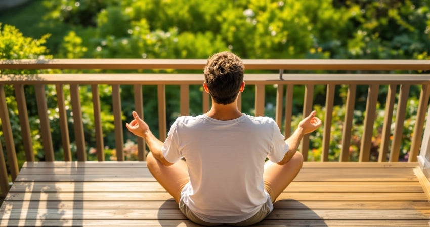 Frau atmet tief durch – Tipps zur Stressreduktion für einen entspannten Alltag